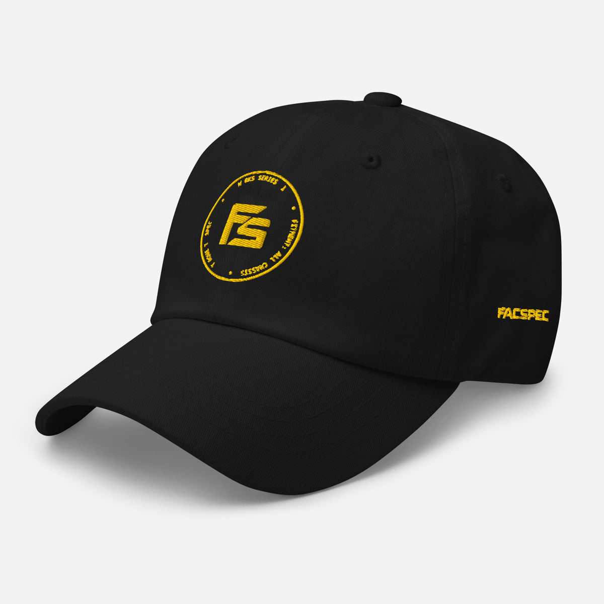 FacSpec Embroidered Dad Hat, black left front view