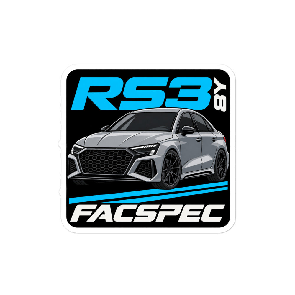 FacSpec RS3 Slap Sticker, 4 × 4 inch vinyl sticker
