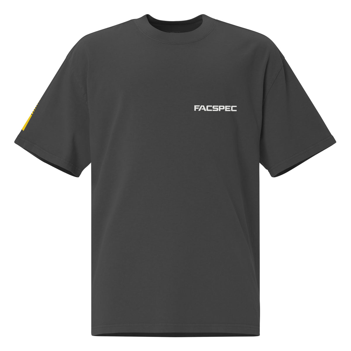 FacSpec Blueprint Oversized Tee, faded black front view