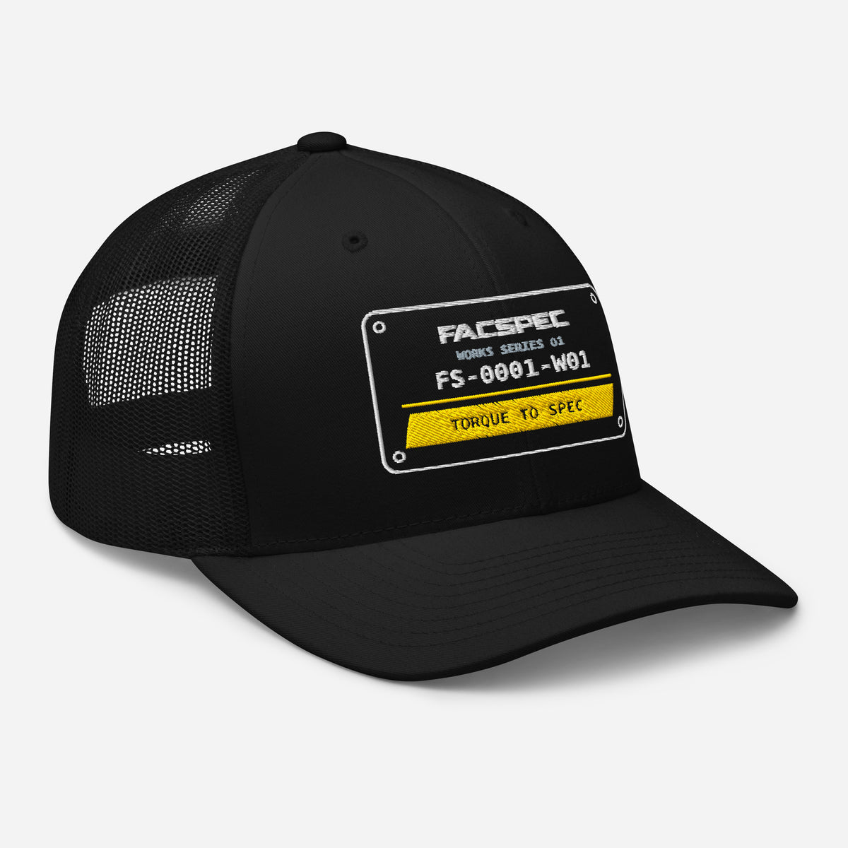 FACSPEC Works 01 Trucker Hat, black right front view