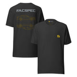 FacSpec Coupe Study Graphic T-Shirt, dark grey front and back view