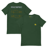 FacSpec Coupe Study Graphic T-Shirt, forest front and back view