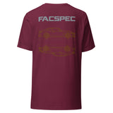 FacSpec Coupe Study Graphic T-Shirt, maroon back view