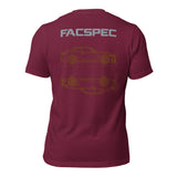 FacSpec Coupe Study Graphic T-Shirt, maroon back view
