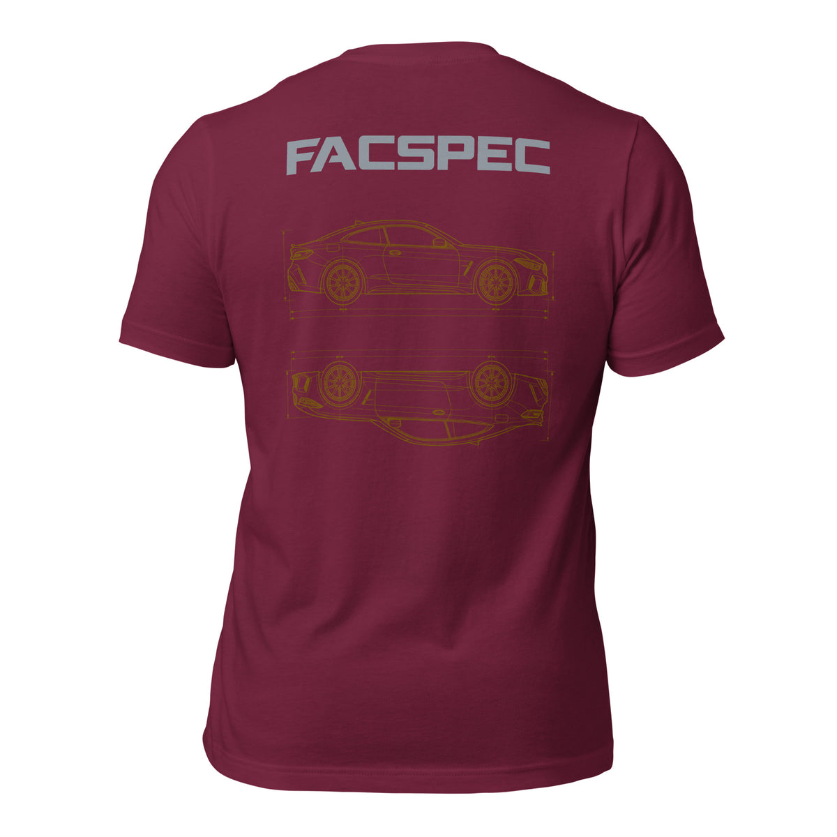 FacSpec Coupe Study Graphic T-Shirt, maroon back view