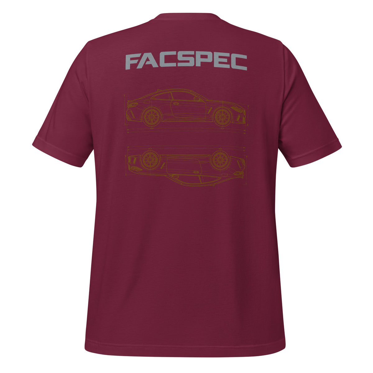 FacSpec Coupe Study Graphic T-Shirt, maroon back view