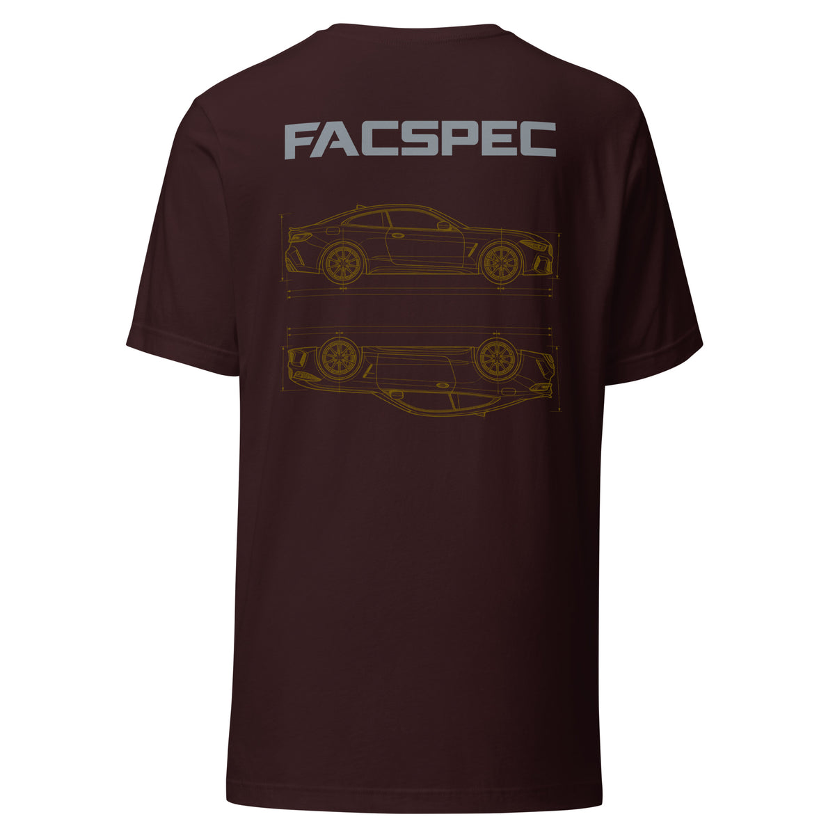 FacSpec Coupe Study Graphic T-Shirt, oxblood black back view