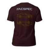 FacSpec Coupe Study Graphic T-Shirt, oxblood black back view