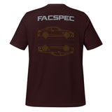 FacSpec Coupe Study Graphic T-Shirt, oxblood black back view