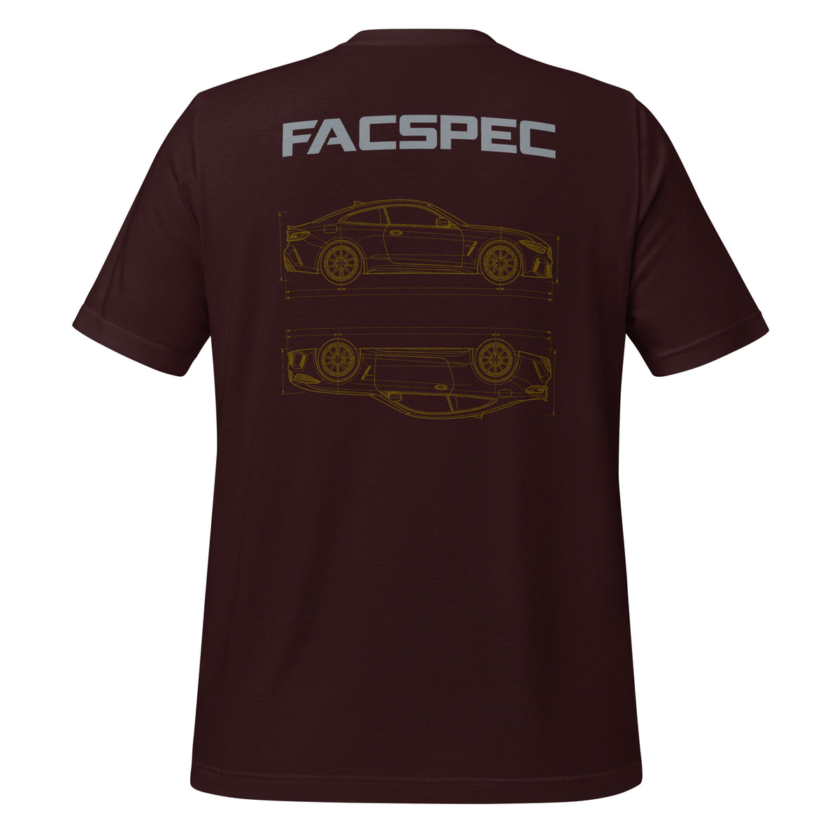 FacSpec Coupe Study Graphic T-Shirt, oxblood black back view