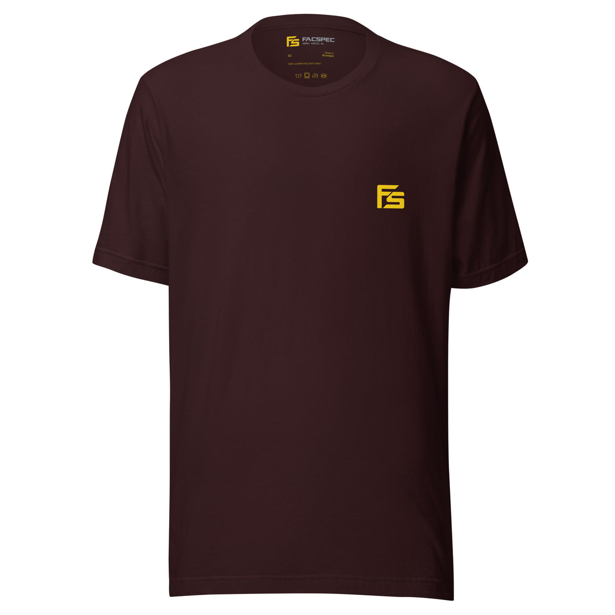 FacSpec Coupe Study Graphic T-Shirt, oxblood black front view