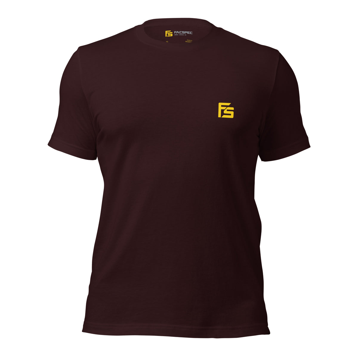 FacSpec Coupe Study Graphic T-Shirt, oxblood black front view