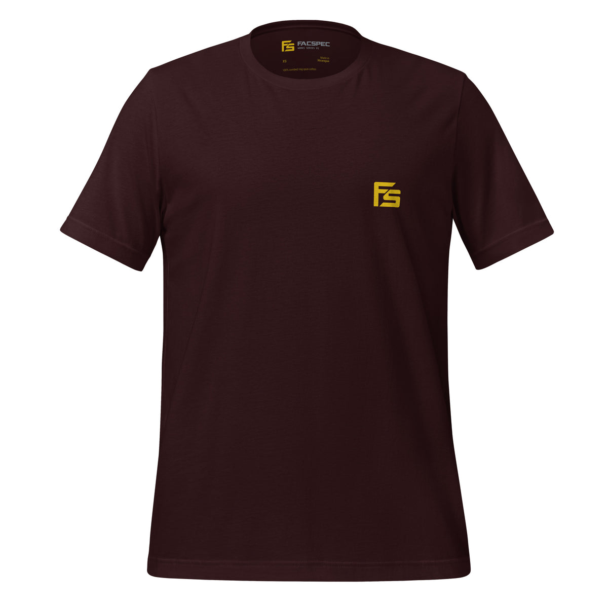 FacSpec Coupe Study Graphic T-Shirt, oxblood black front view